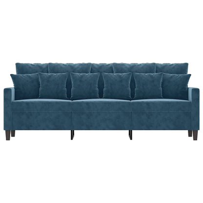Divano a 3 Posti Blu 180 cm in Velluto | homemem39
