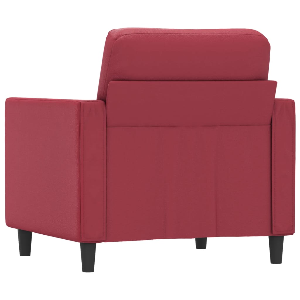 Poltrona Rosso Vino 60 cm in Similpelle - homemem39
