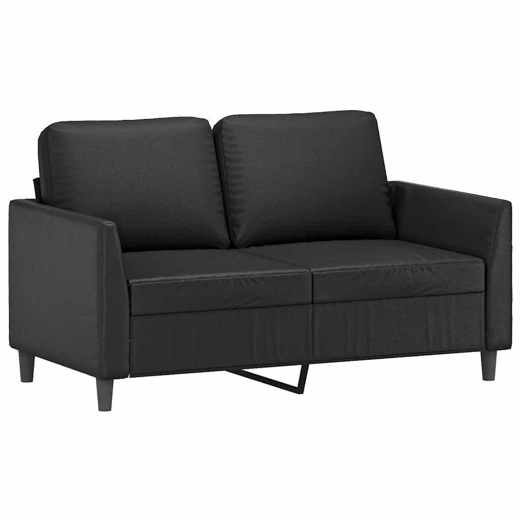 Divano a 2 Posti Nero 120 cm in Similpelle | homemem39