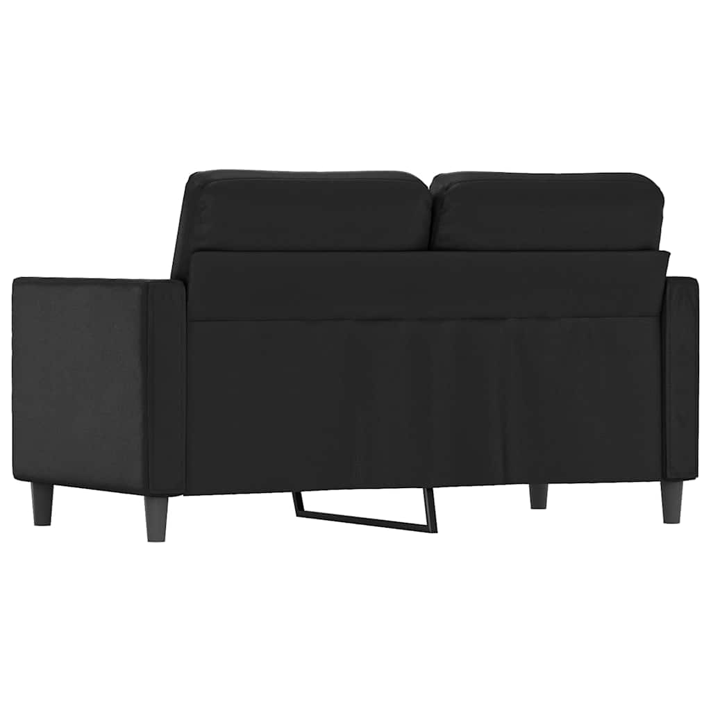 Divano a 2 Posti Nero 120 cm in Similpelle | homemem39