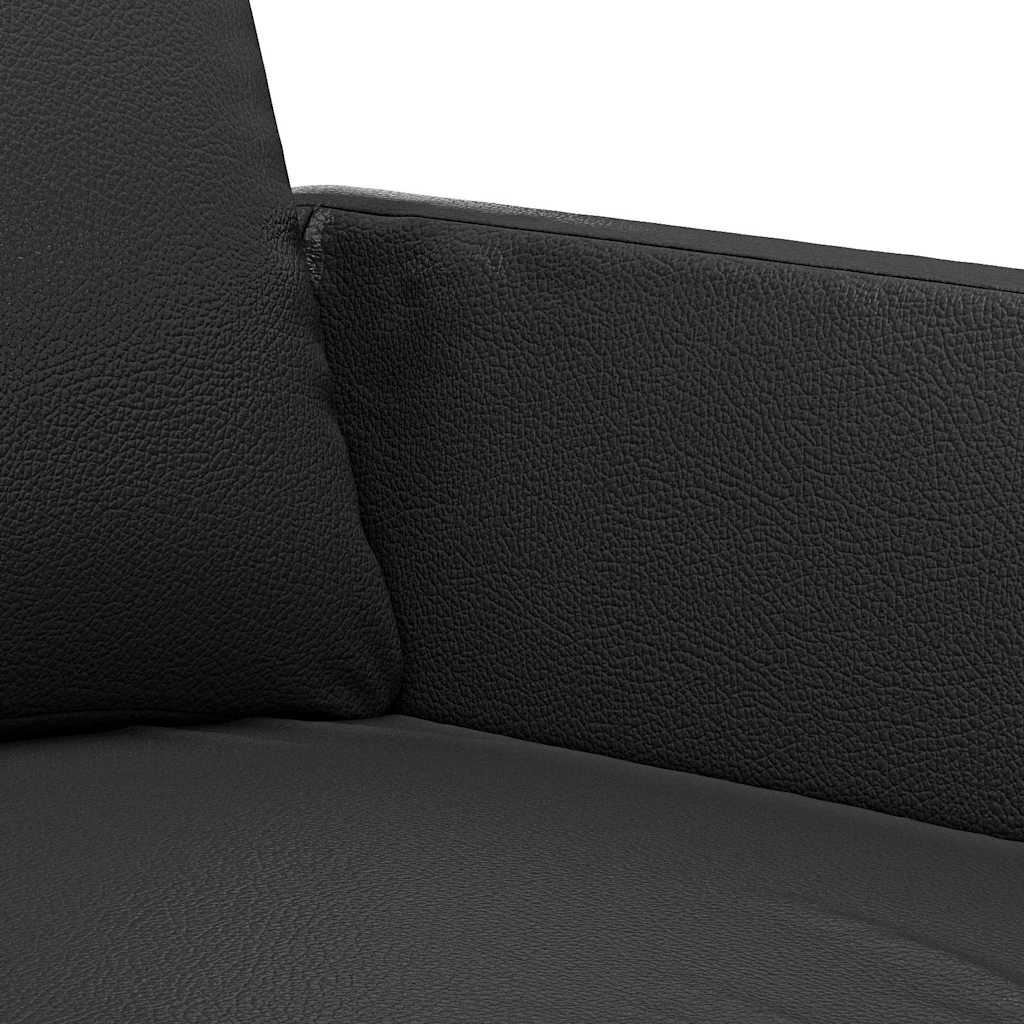 Divano a 2 Posti Nero 120 cm in Similpelle | homemem39