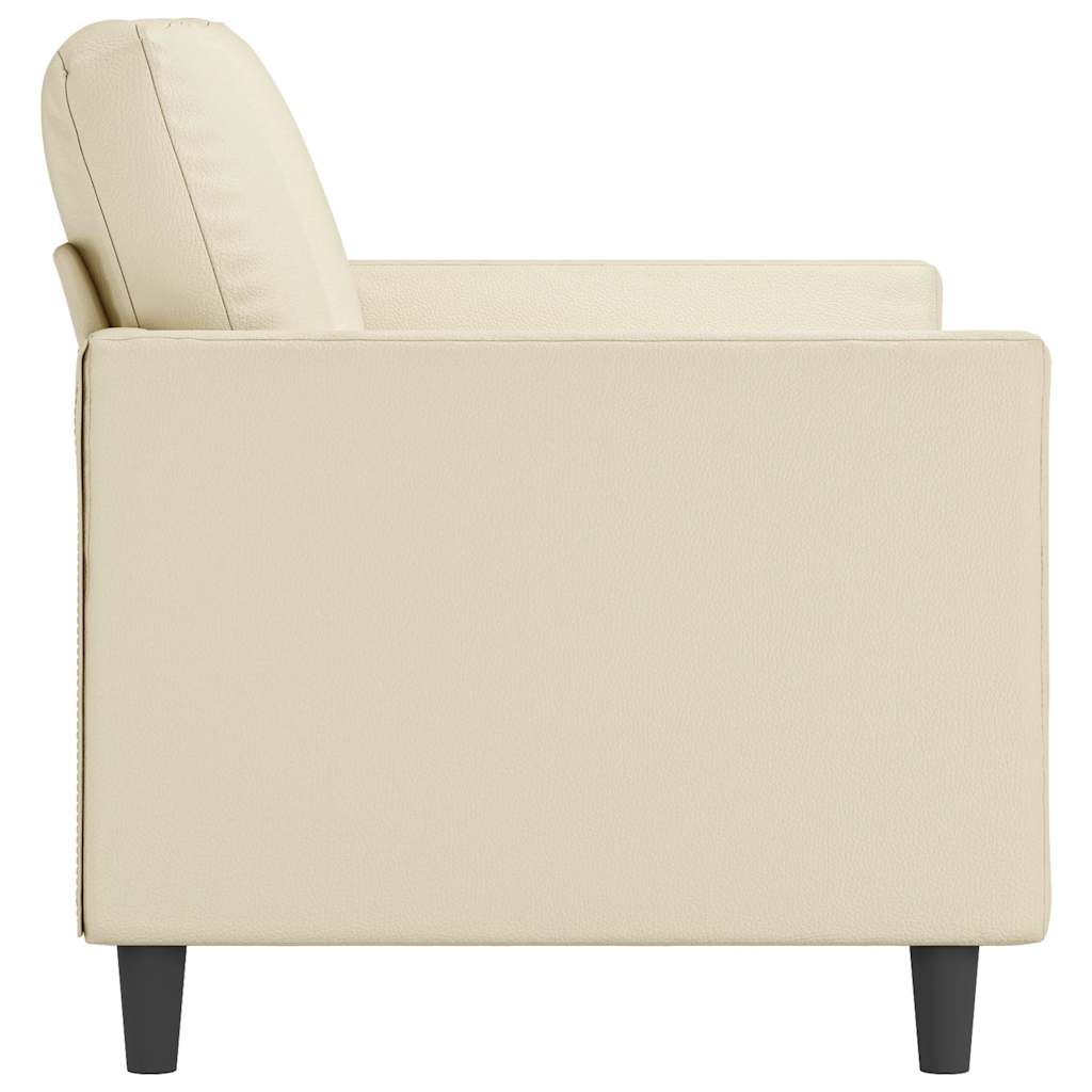 Divano a 2 Posti Crema 120 cm in Similpelle | homemem39