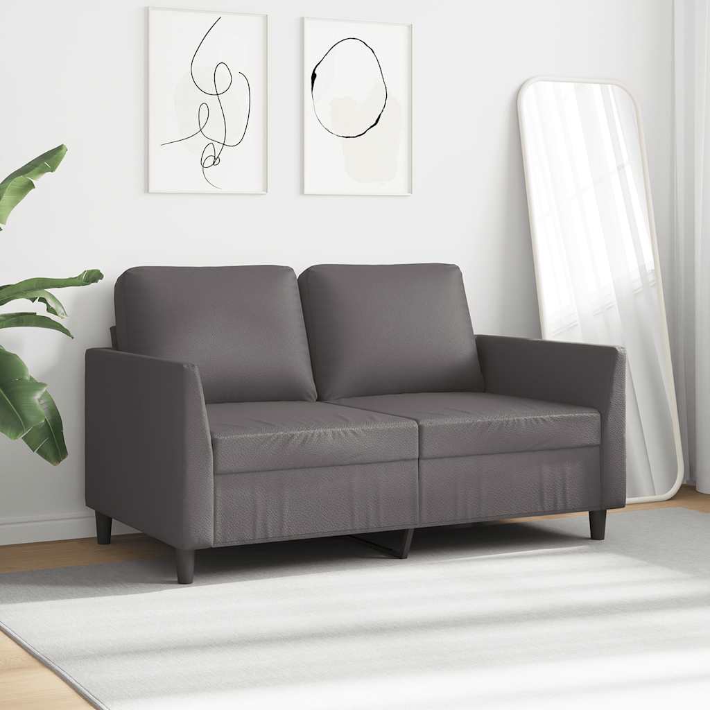 Divano a 2 Posti Grigio 120 cm in Similpelle | homemem39
