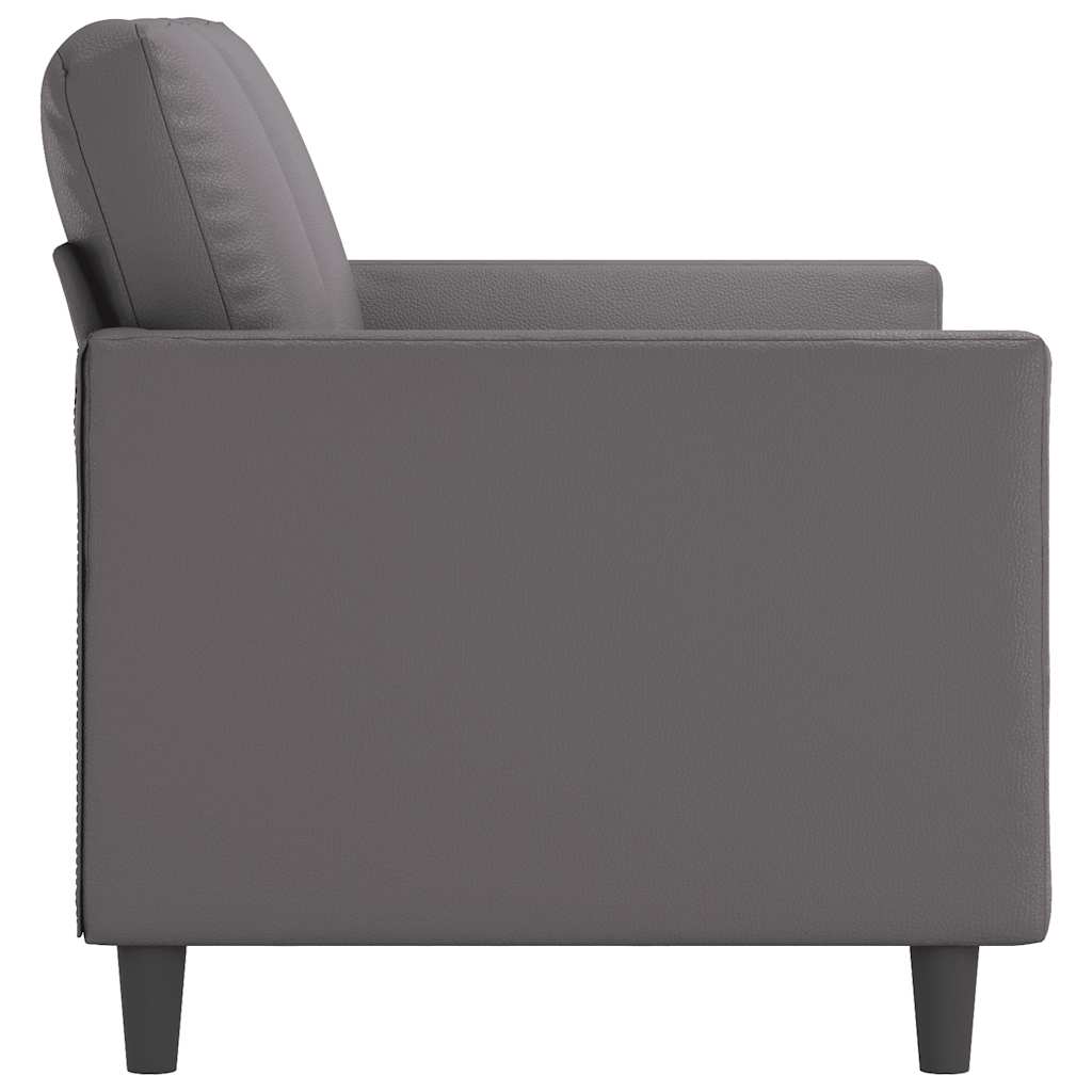 Divano a 2 Posti Grigio 120 cm in Similpelle | homemem39