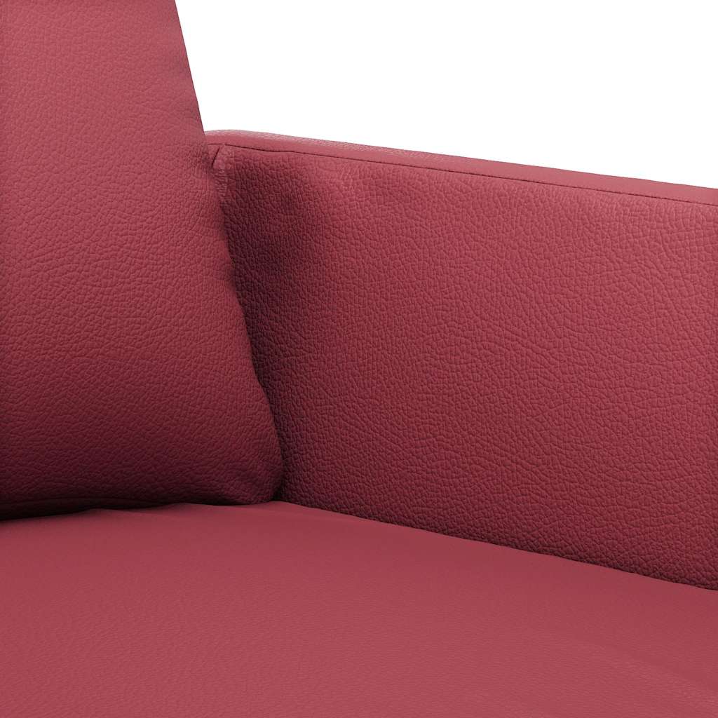 Divano a 2 Posti Rosso Vino 120 cm in Similpelle | homemem39