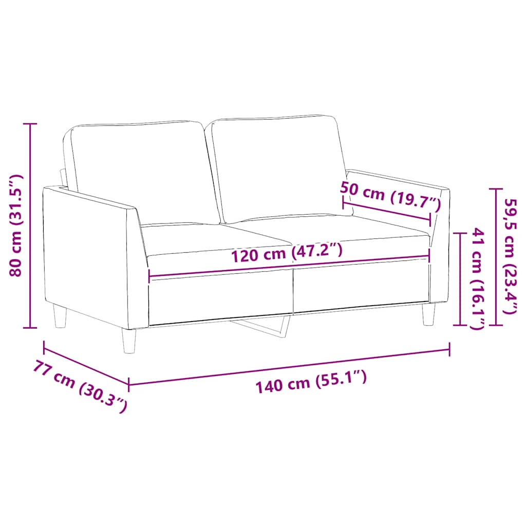 Divano a 2 Posti Rosso Vino 120 cm in Similpelle | homemem39