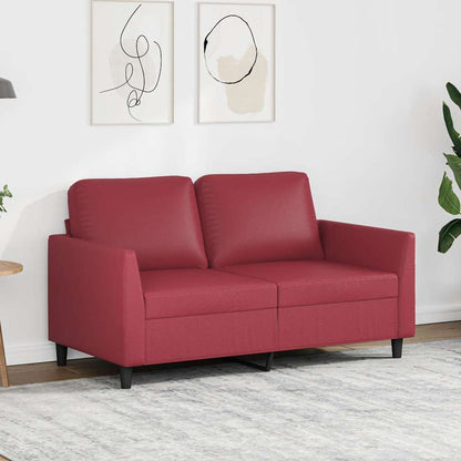Divano a 2 Posti Rosso Vino 120 cm in Similpelle | homemem39