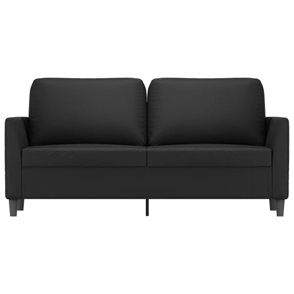 Divano a 2 Posti Nero 140 cm in Similpelle - homemem39