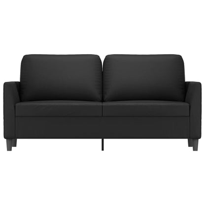Divano a 2 Posti Nero 140 cm in Similpelle - homemem39