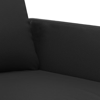 Divano a 2 Posti Nero 140 cm in Similpelle - homemem39