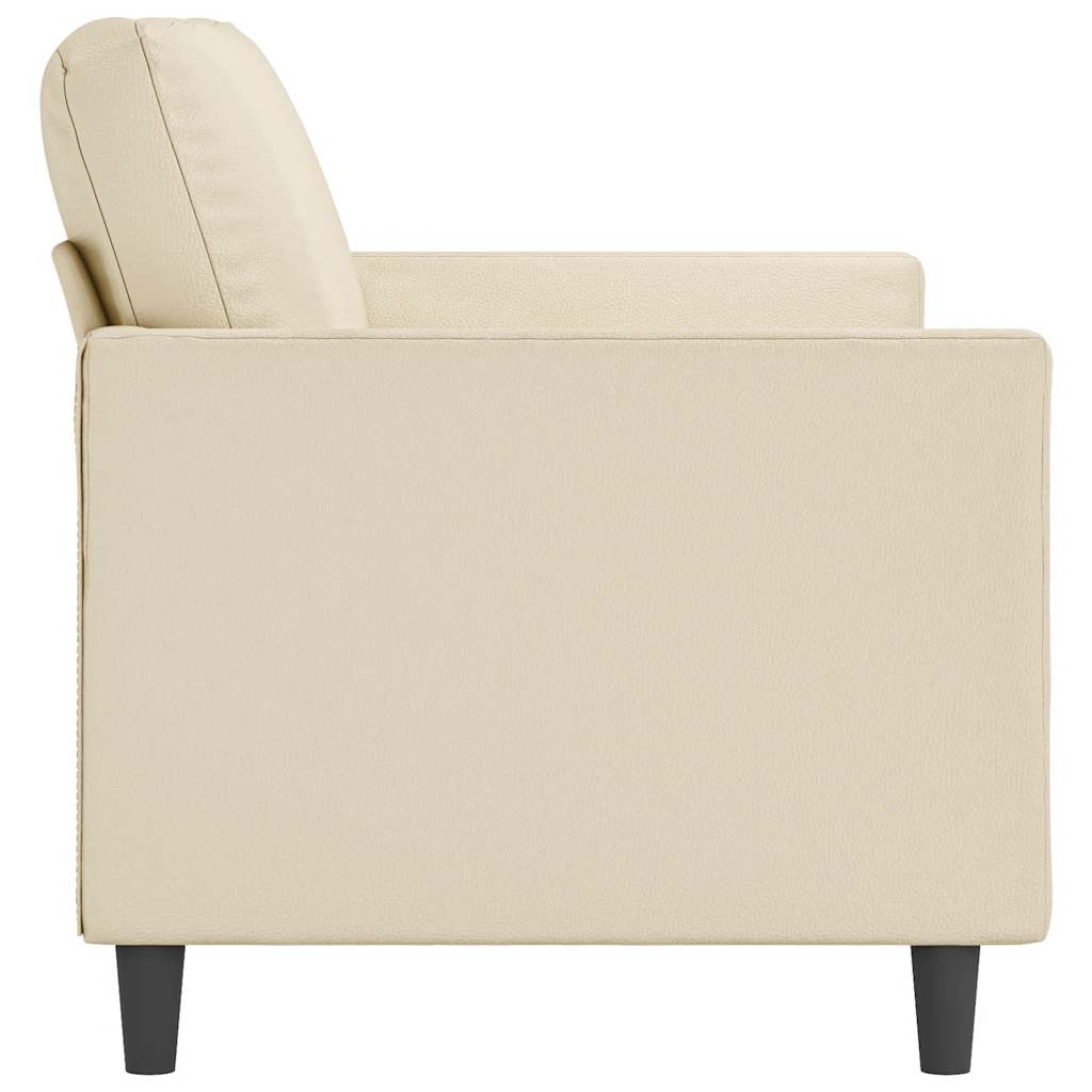 Divano a 2 Posti Crema 140 cm in Similpelle | homemem39