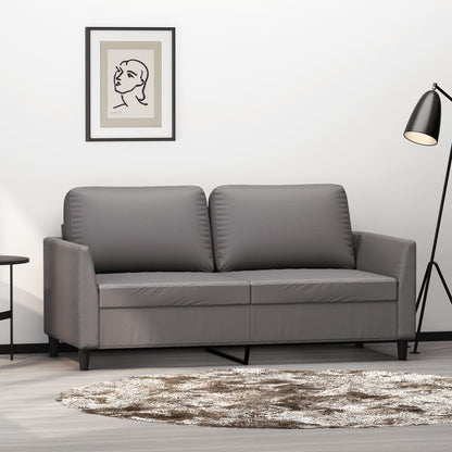 Divano a 2 Posti Grigio 140 cm in Similpelle - homemem39