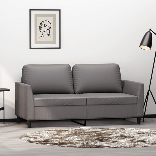 Divano a 2 Posti Grigio 140 cm in Similpelle - homemem39