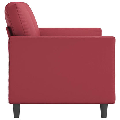 Divano a 2 Posti Rosso Vino 140 cm in Similpelle | homemem39