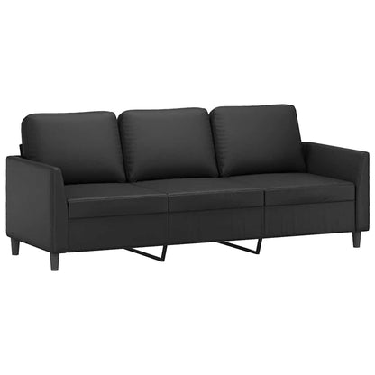 Divano a 3 Posti Nero 180 cm in Similpelle | homemem39
