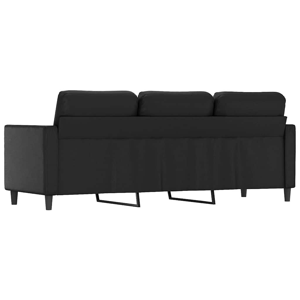 Divano a 3 Posti Nero 180 cm in Similpelle | homemem39