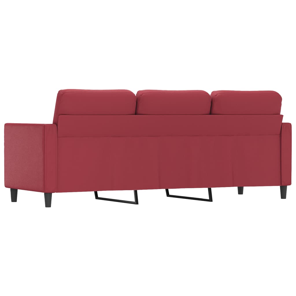 Divano a 3 Posti Rosso Vino 180 cm in Similpelle - homemem39