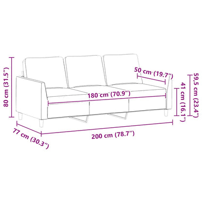 Divano a 3 Posti Rosso Vino 180 cm in Similpelle | homemem39