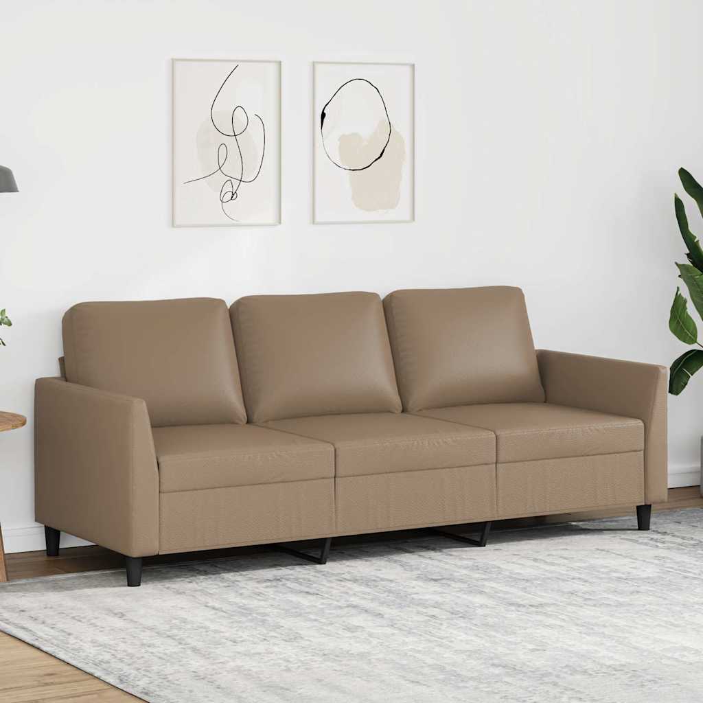 Divano a 3 Posti Cappuccino 180 cm in Similpelle | homemem39