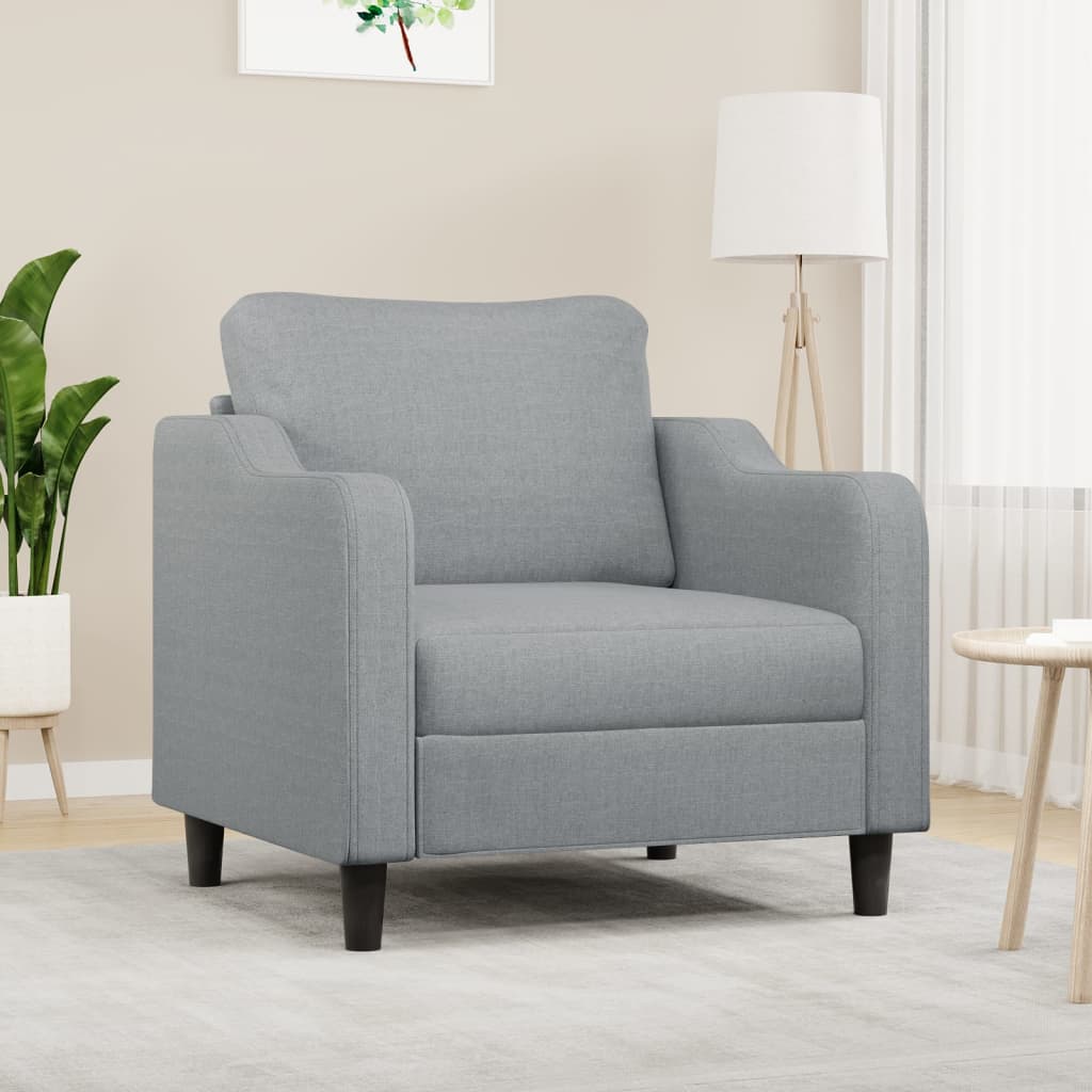 Poltrona Grigio Chiaro 60 cm in Tessuto | homemem39