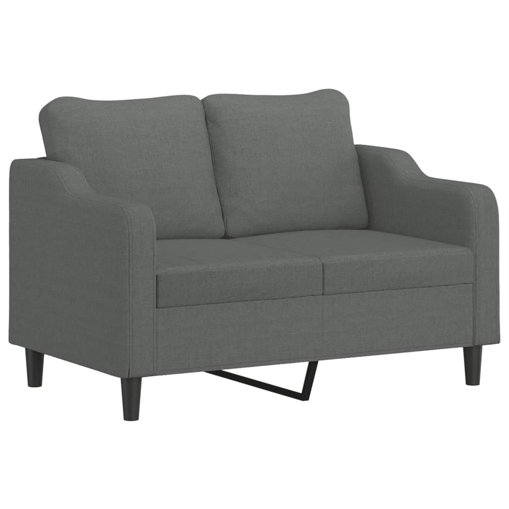 Divano a 2 Posti Grigio Scuro 120 cm in Tessuto | homemem39