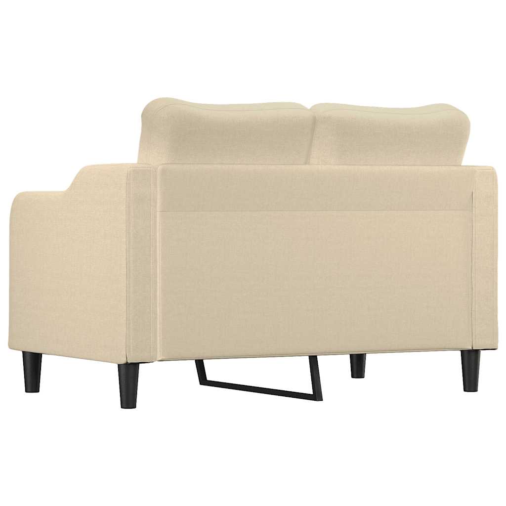 Divano a 2 Posti Crema 120 cm in Tessuto | homemem39