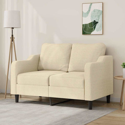 Divano a 2 Posti Crema 120 cm in Tessuto | homemem39