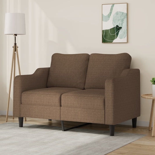 Divano a 2 Posti Marrone 120 cm in Tessuto | homemem39