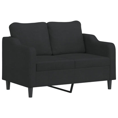 Divano a 2 Posti Nero 120 cm in Tessuto - homemem39