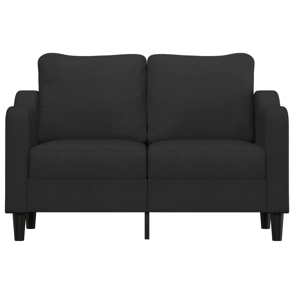 Divano a 2 Posti Nero 120 cm in Tessuto - homemem39