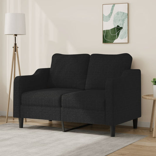 Divano a 2 Posti Nero 120 cm in Tessuto - homemem39