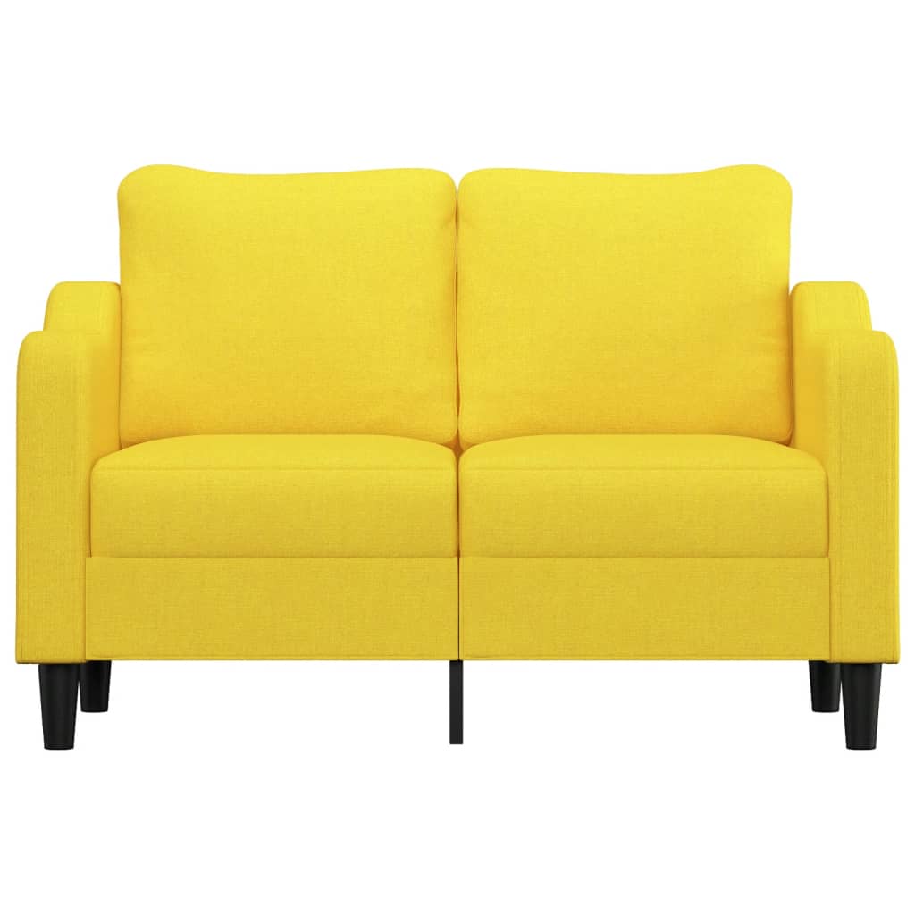 Divano a 2 Posti Giallo Chiaro 120 cm in Tessuto - homemem39