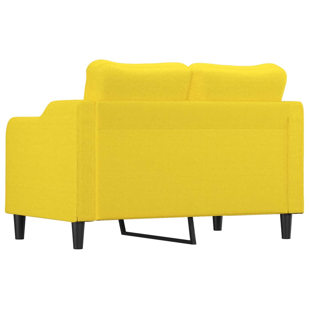 Divano a 2 Posti Giallo Chiaro 120 cm in Tessuto - homemem39