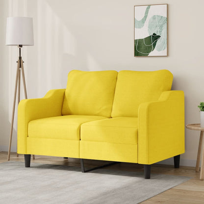Divano a 2 Posti Giallo Chiaro 120 cm in Tessuto - homemem39