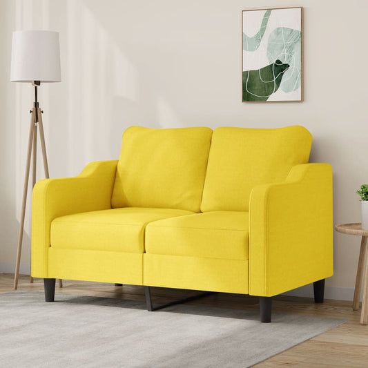 Divano a 2 Posti Giallo Chiaro 120 cm in Tessuto - homemem39