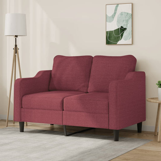 Divano a 2 Posti Rosso Vino 120 cm in Tessuto - homemem39