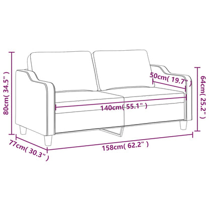 Divano a 2 Posti Grigio Chiaro 140 cm in Tessuto - homemem39