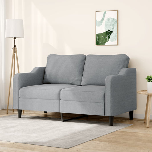 Divano a 2 Posti Grigio Chiaro 140 cm in Tessuto - homemem39
