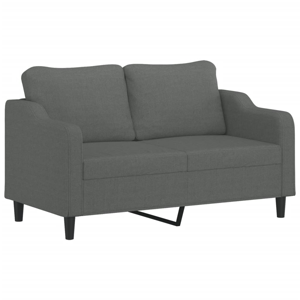 Divano a 2 Posti Grigio Scuro 140 cm in Tessuto - homemem39