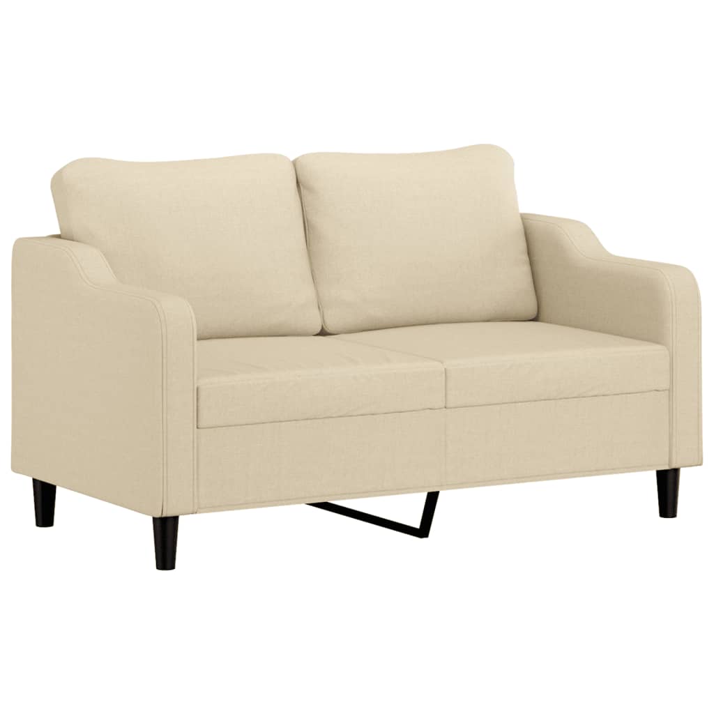 Divano a 2 Posti Crema 140 cm in Tessuto - homemem39