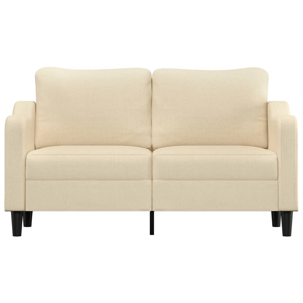 Divano a 2 Posti Crema 140 cm in Tessuto - homemem39