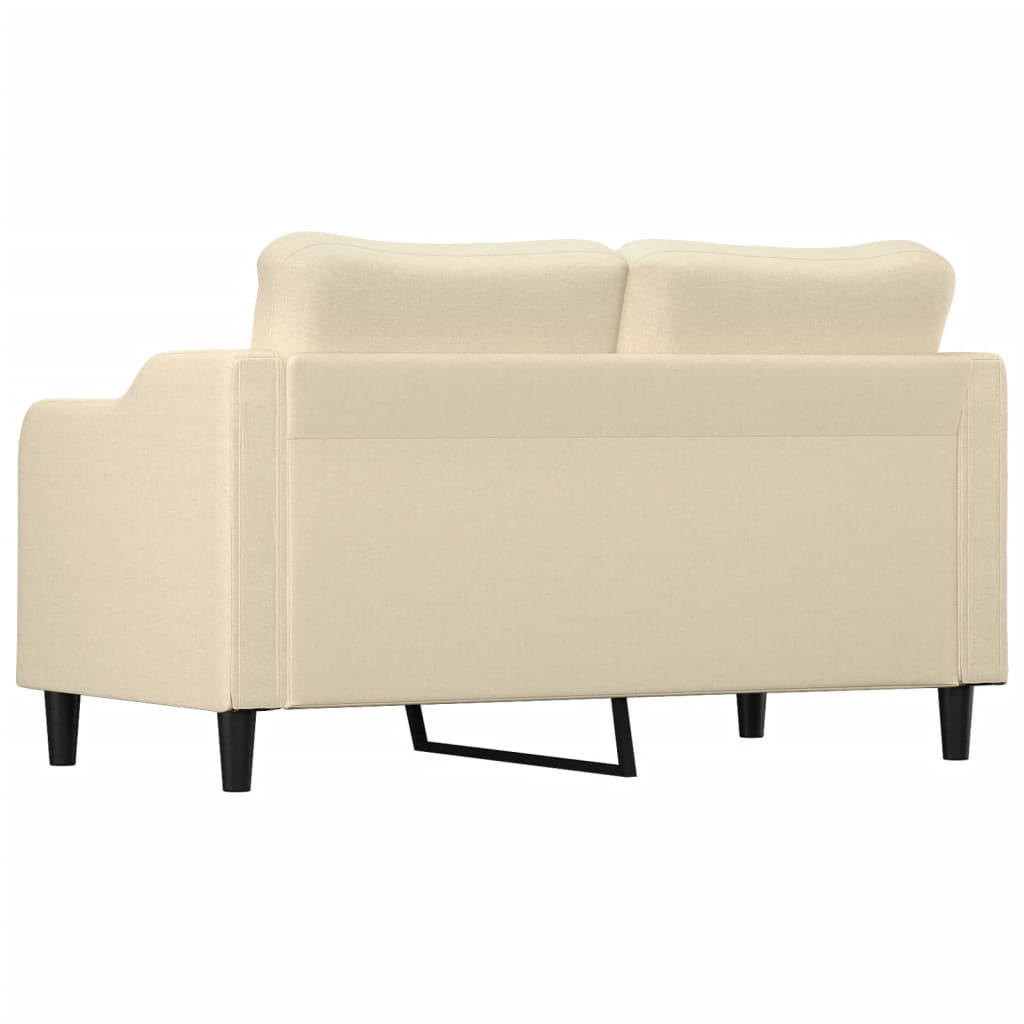 Divano a 2 Posti Crema 140 cm in Tessuto - homemem39