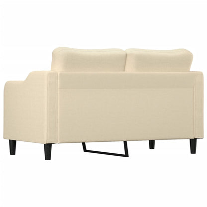 Divano a 2 Posti Crema 140 cm in Tessuto - homemem39