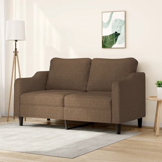 Divano a 2 Posti Marrone 140 cm in Tessuto - homemem39