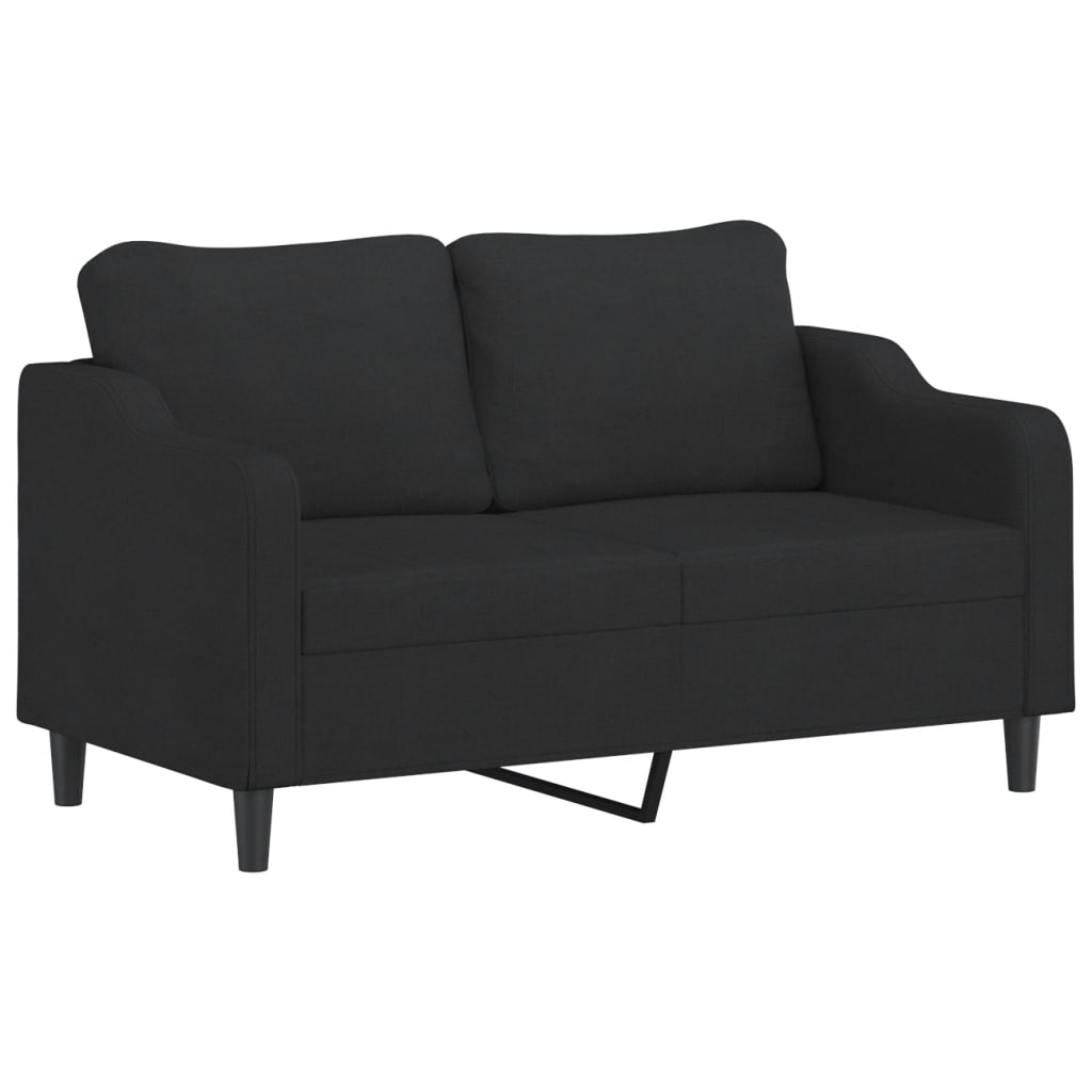 Divano a 2 Posti Nero 120 cm in Tessuto - homemem39