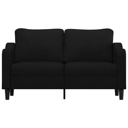 Divano a 2 Posti Nero 120 cm in Tessuto