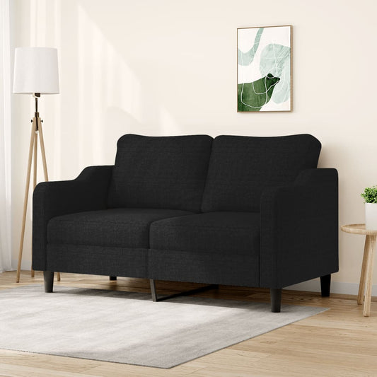 Divano a 2 Posti Nero 120 cm in Tessuto - homemem39
