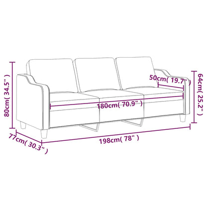 Divano a 3 Posti Crema 180 cm in Tessuto | homemem39