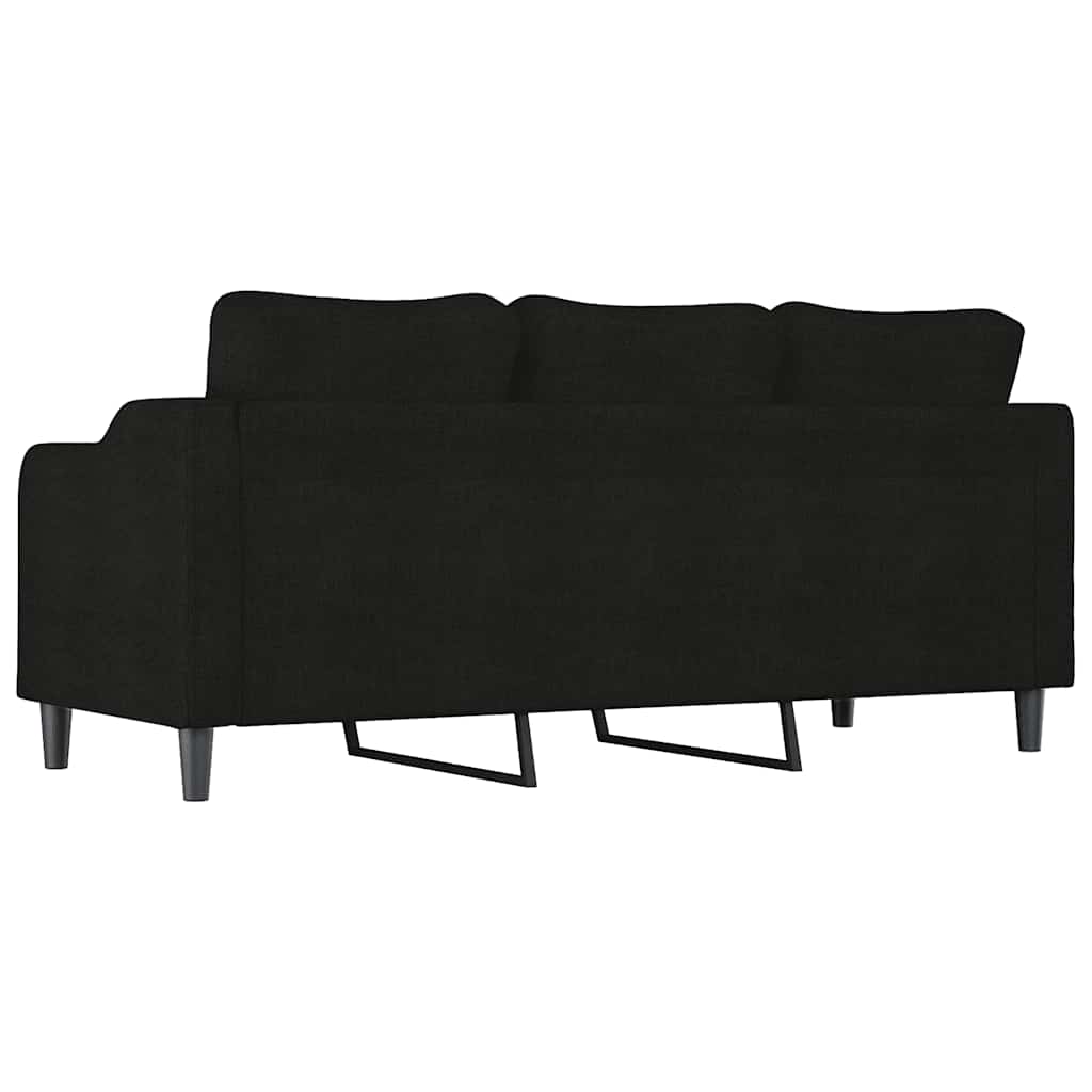 Divano a 3 Posti Nero 180 cm in Tessuto | homemem39