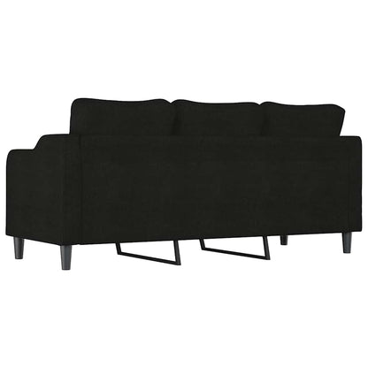 Divano a 3 Posti Nero 180 cm in Tessuto | homemem39